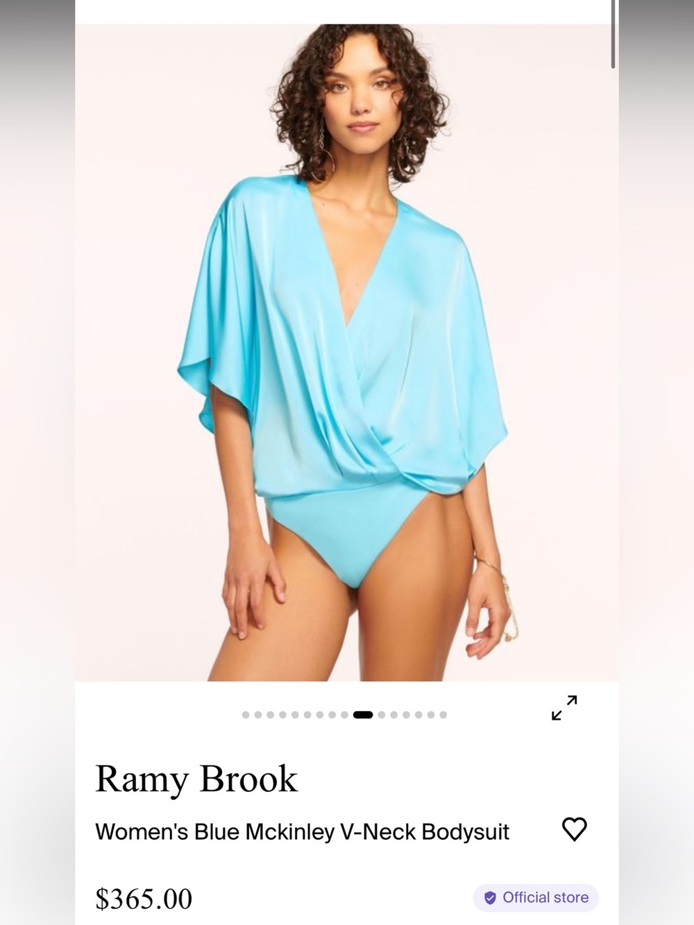 Ramy Brook Blue Mckinley V-Neck Bodysuit